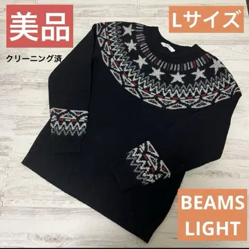 [ 새상품급 ] BEAMS LIGHT 하트 패턴 니트 [ 샷 울 소재 ]