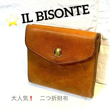 IL BISONTE 남성용 지갑 지갑 브라운 천연 가죽 코인 케이스 금