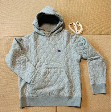 챔피온 퀼팅 충전솜 후드티 새상품급 그레이 M 사이즈