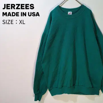 90s USA제 JERZEES 무지 맨투맨 트레이닝복 XL 그린