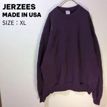 90s USA JERZEES 무지 맨투맨 XL 퍼플