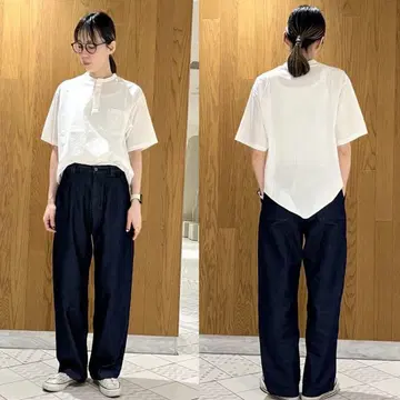 새상품급 MUJIlabo 와지혼 데님 팬츠 다크 네이비