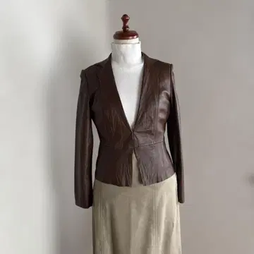 쿠미쿄쿠 미사용 양가죽 레더 자켓 M~L