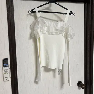 택 포함 미사용 아카이브 오프숄더 니트탑