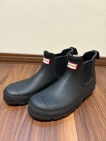 Hunter 블랙 사이드 고어 숏부츠