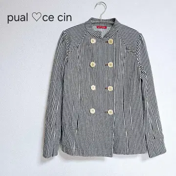 새상품급 pual ce cin 퓨어세신 스트라이프 데님 자켓
