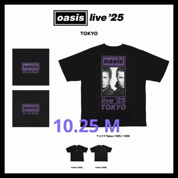 oasis 1025 M 사이즈 도쿄 한정 에도 보라색 T셔츠 오아시스