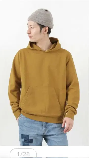 레미 레리프 맨투맨 후드티 머스타드 M