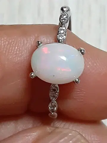 오팔 실버 반지