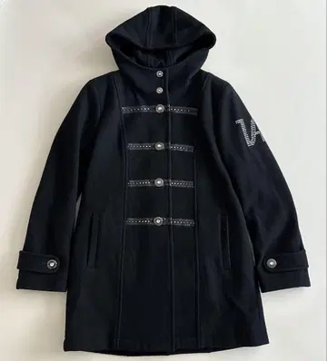 valenza 발렌자 울 코트 후드 큐빅 로고