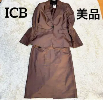새상품급 ICB 셋업 수트 테일러드 스커트 브라운 L