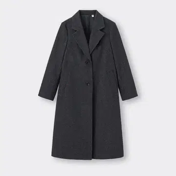 새상품 GU 지유 코지 멜톤 테일러드 코트 S DARK GRAY