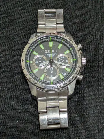 SEIKO 크로노그래프 블랙/그린