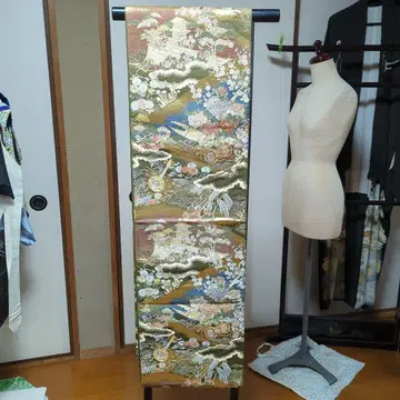순수 실크 후쿠로 오비 후리소데용 등 금란단자 부드러운 편