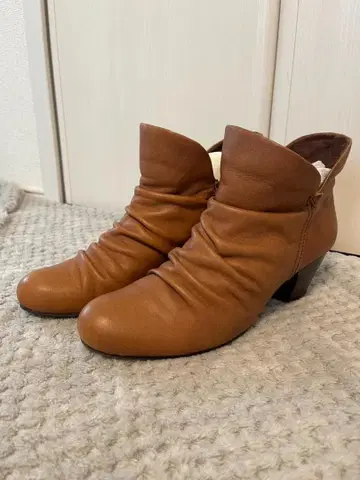 ing 잉그 부티 브라운 23.5cm 여성용 가죽 지퍼