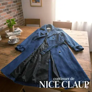 미사용에 가까운 NICE CLAUP 인디고 데님 트렌치코트