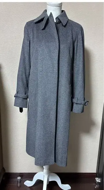 PaulStuart 울 그레이 롱 코트