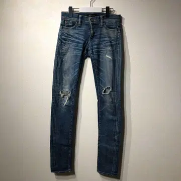 JET 데미지 가공 블루 스키니진 새상품급