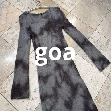 goa 고아 긴팔 니트 롱 원피스 성숙 캐주얼 다이 다이풍 가을/겨울