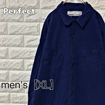[ Perfect ] 빈티지 긴팔 셔츠 [ 남성용 XL ] 블루 G76