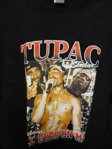 2PAC Shakur 그래픽T셔츠 블랙