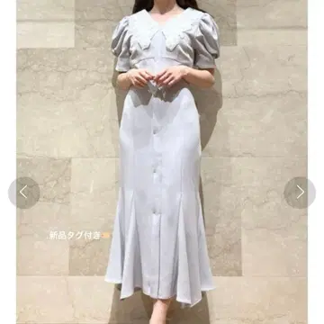 SNIDEL 자수 칼라 머메이드 원피스 LGRY0