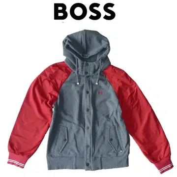 BOSS 바시티 자켓 그레이 레드 L 새상품급 보스
