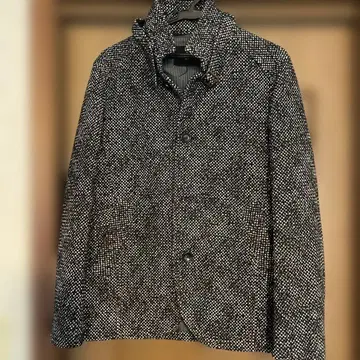피코트 블랙 화이트 도트