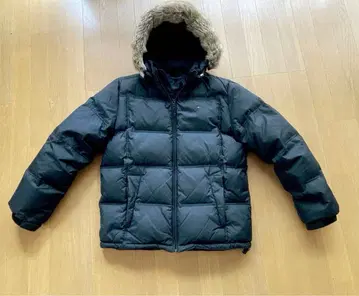 TOMMY HILFIGER 다운 자켓 블랙 M 퍼 달린 후드