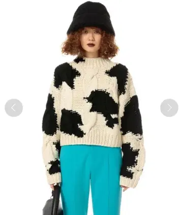 SLY COW CABLE SWEATER/카우 케이블 스웨터/니트