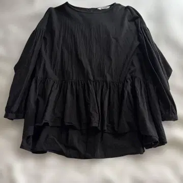 tumugu. 블랙 셔츠 7부 소매