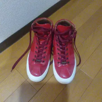 JIMMY CHOO 레드 하이컷 스니커즈