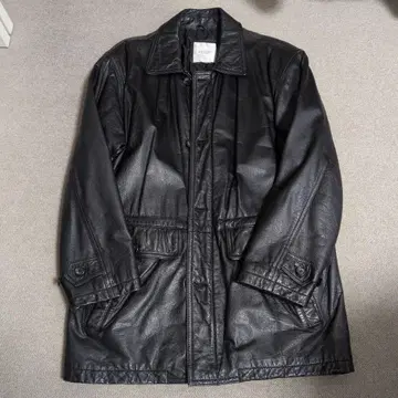가죽 코트 소가죽 블랙 구제 의류 빈티지