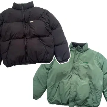 XLARGE 리버서블 다운 자켓 그린 블랙 XL