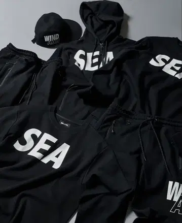 새상품 WINDANDSEA 윈드앤씨 빅 로고 티셔츠 블랙 기무라 타쿠야