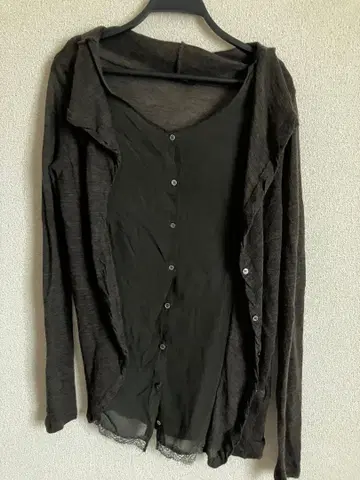 파드칼레 변형 레이어드 긴팔 가디건