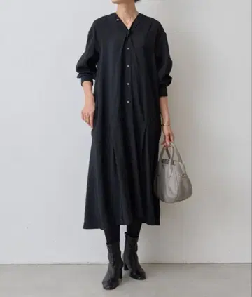 BEARDSLEY 칼라리스 셔츠 원피스 F 블랙