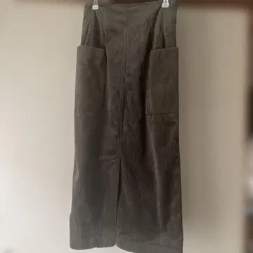 코듀로이 롱 스커트 다크 그레이