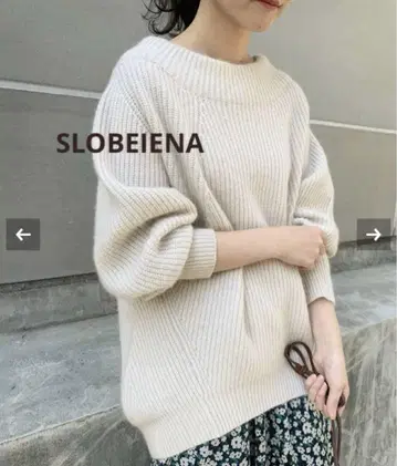 새상품급 SLOBE IENA 니트 스웨터 울 라쿤 모