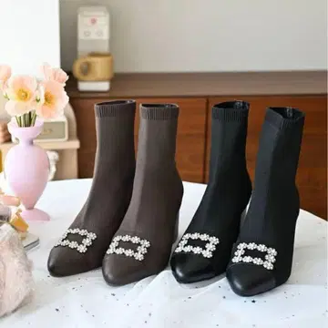 MUMU 니트 비쥬 부츠