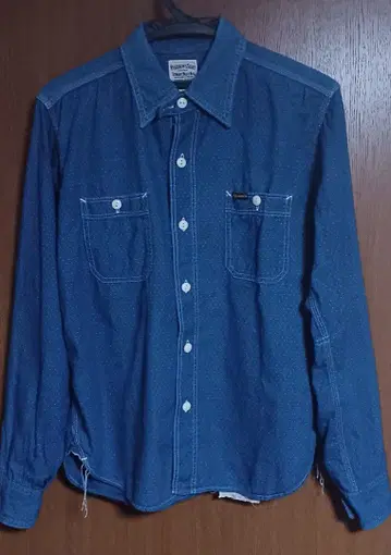 Pherrow's Shirt 스토미 블루 볼가 도트 와바시 M