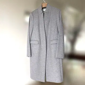 새상품급 Calvin Klein 그레이 롱 코트 캐시미어 울