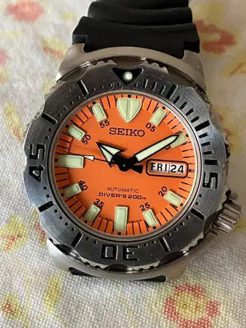 새상품급 SEIKO 오렌지몬스터 7S26-0350 200m 자동