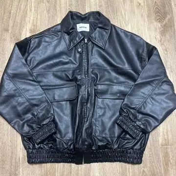 nemne store 인조 가죽 스탠드 블루종 넨넨 스토어 블랙 M