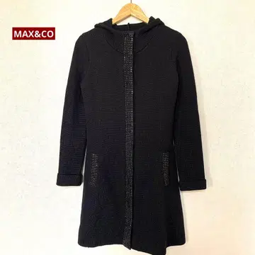 MAX&CO 큐빅 후드 부착 니트 코디 가디건