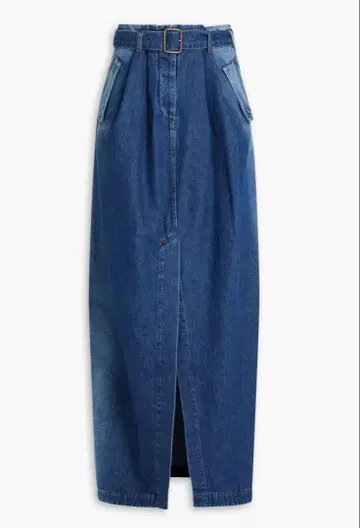 DRIES VAN NOTEN 데님 롱 스커트 허리 벨트 포함
