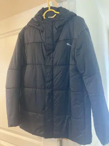 Puma 후드 부착 블랙 다운 자켓