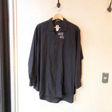 Y's 블랙 90's 빈티지 워크 셔츠 MSB-718