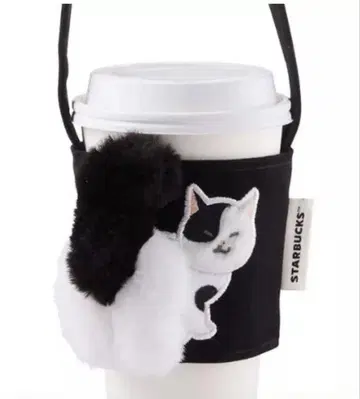 [ 새상품 ] 대만 스타벅스 한정판 고양이 드링크 홀더 / 화이트 블랙
