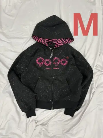 9090 girl OG Logo Glitter Zip Hoodie